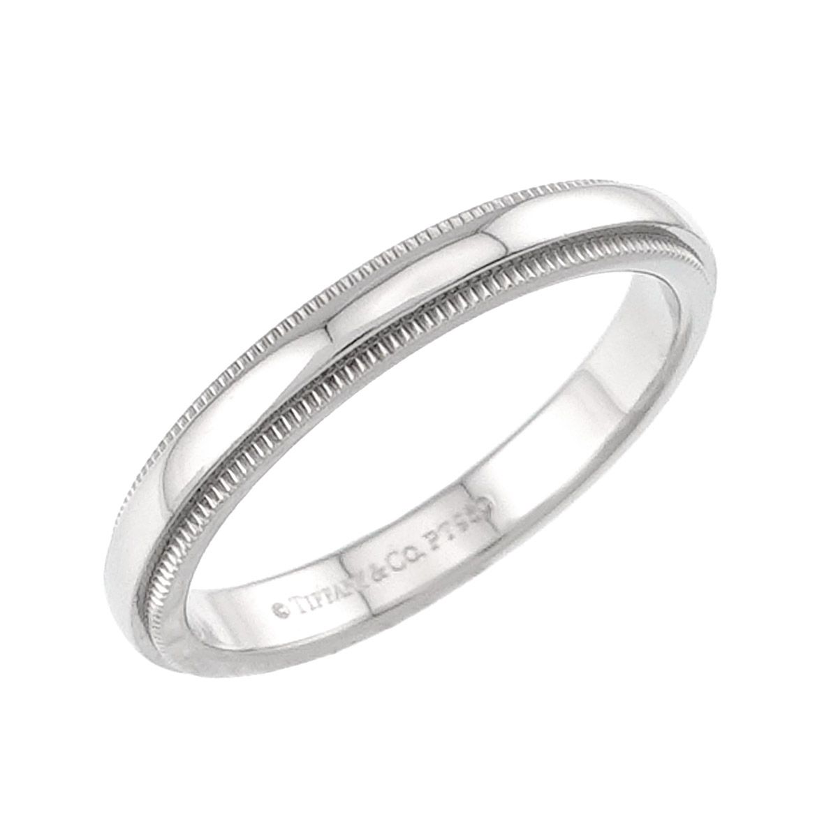 ティファニー TIFFANY&CO. ミルグレイン 17.5号 リング 幅3mm Pt プラチナ 指輪 Milgrain Ring 90326498