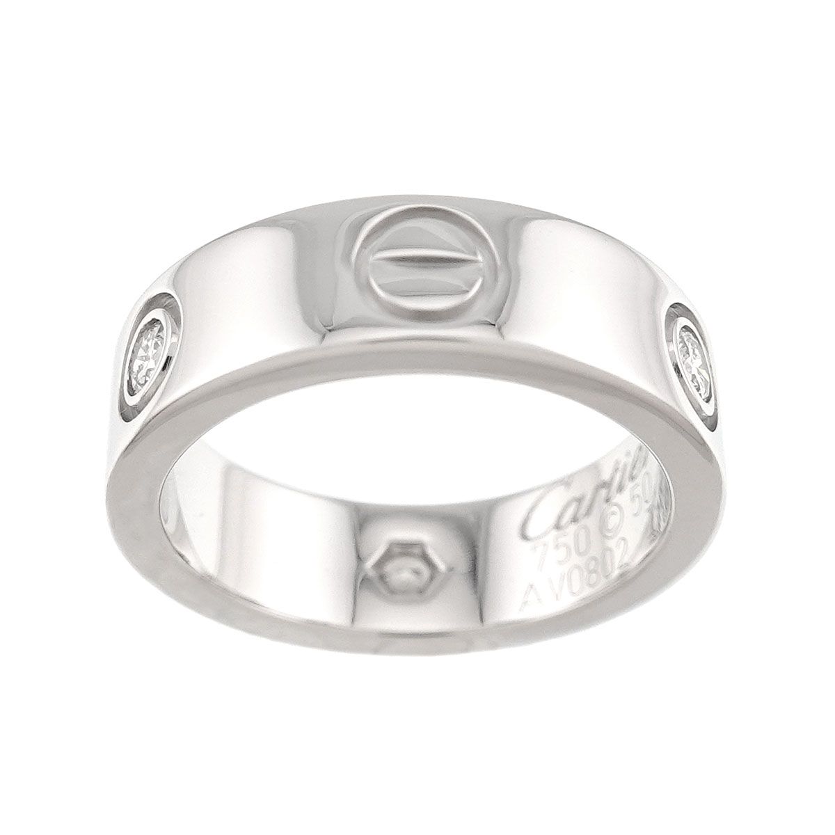 カルティエ Cartier ラブ #50 リング ハーフ ダイヤ K18 WG ホワイトゴールド 750 指輪 Love Ring【証明書付き】 90326525 カルティエ Cartier ラブ #50 リング ハーフ ダイヤ K18 WG ホワイトゴールド 750 指輪 Love Ring【証明書付き】 90326525