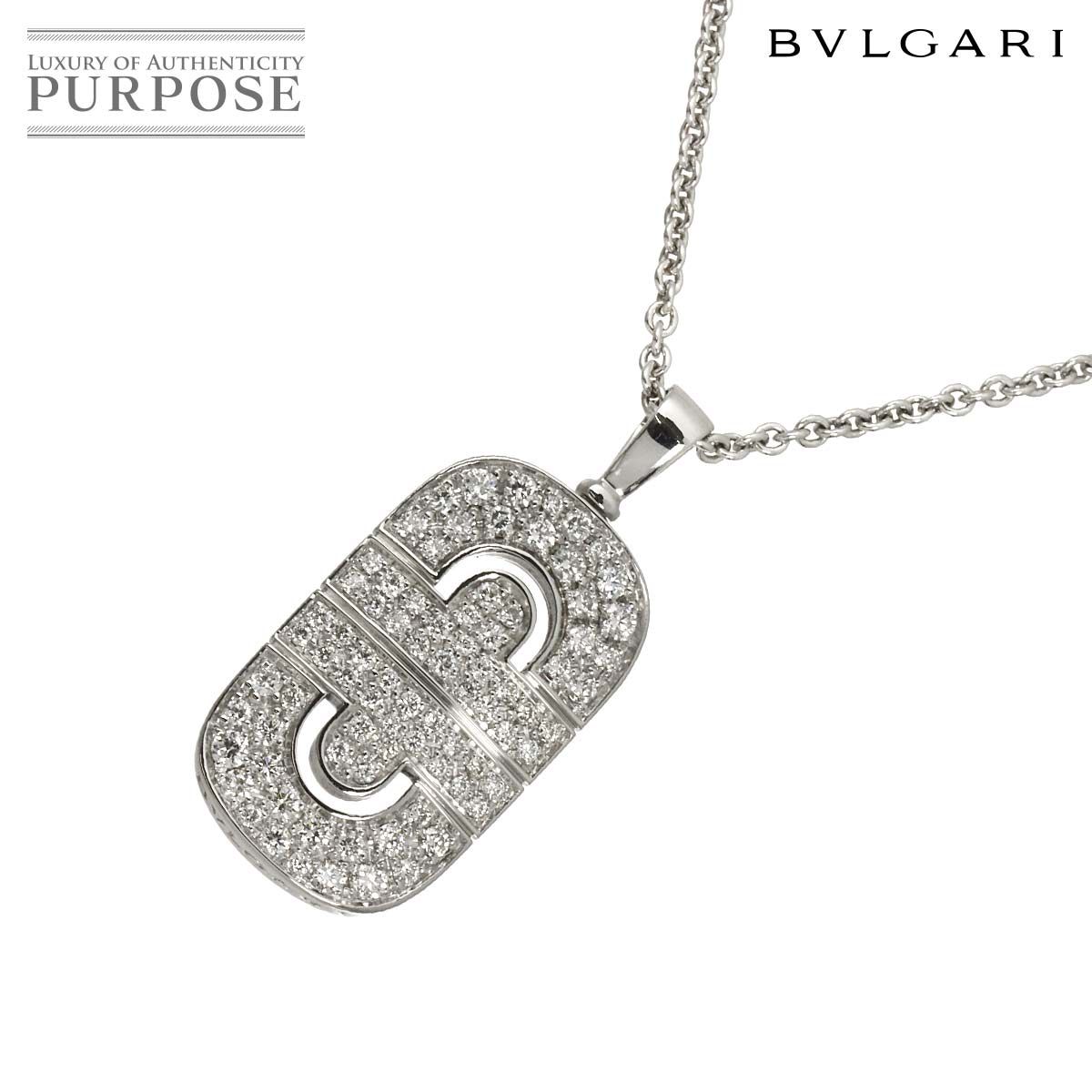 ブルガリ BVLGARI パレンテシ ダイヤ ネックレス 45cm K18 WG ホワイトゴールド 750 Parentesi Necklace 90326553