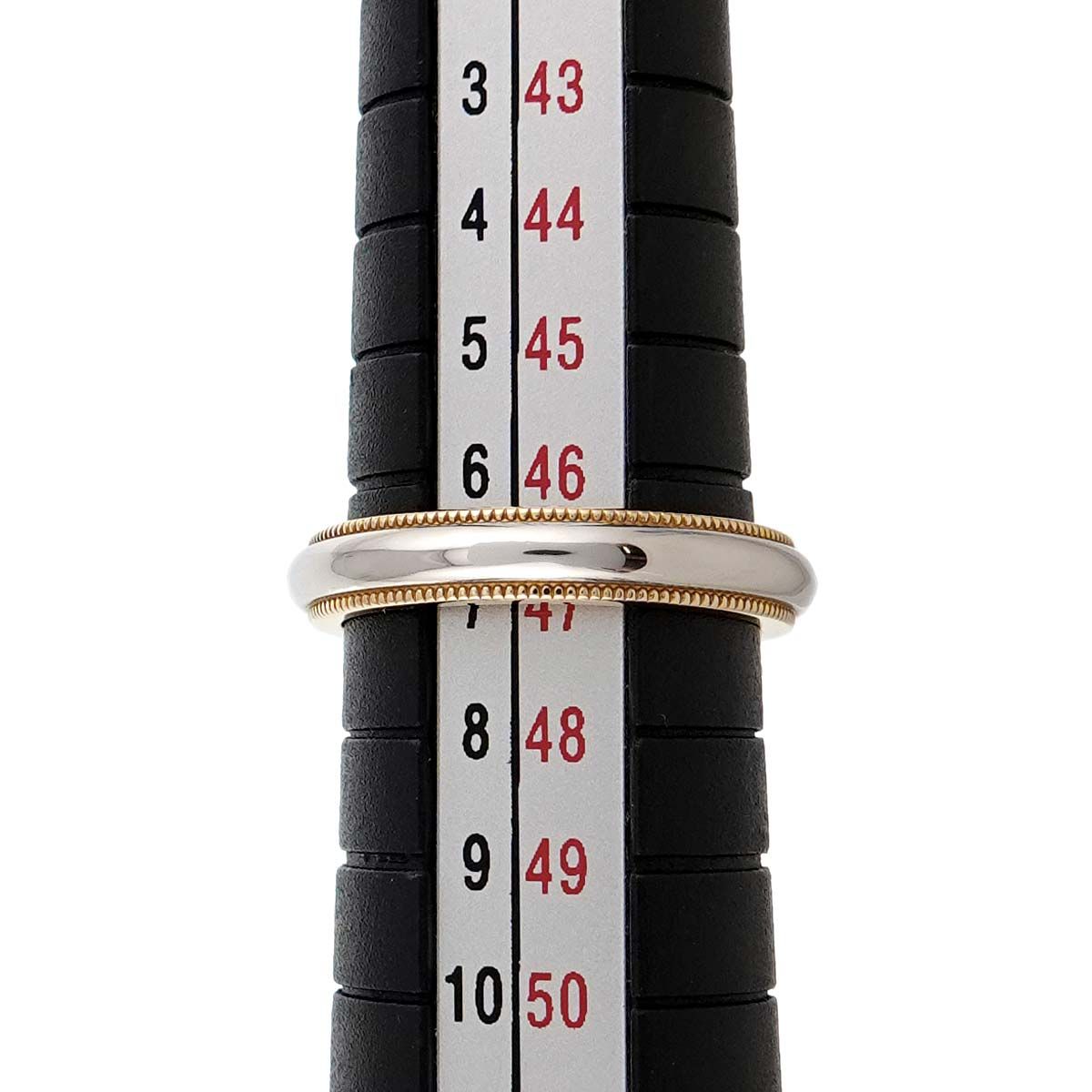 ティファニー TIFFANY&Co. ミルグレイン バンド 7号 リング プラチナ Pt K18 YG 750 指輪 Milgrain Band Ring 90326573 ティファニー TIFFANY&Co. ミルグレイン バンド 7号 リング プラチナ Pt K18 YG 750 指輪 Milgrain Band Ring 90326573