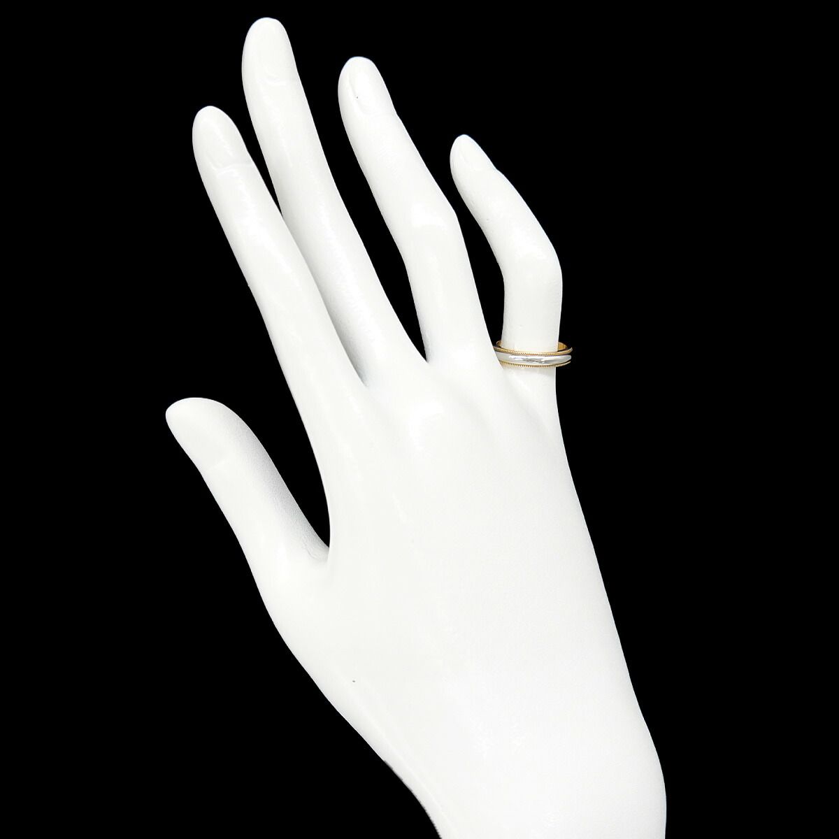 ティファニー TIFFANY&Co. ミルグレイン バンド 7号 リング プラチナ Pt K18 YG 750 指輪 Milgrain Band Ring 90326573 ティファニー TIFFANY&Co. ミルグレイン バンド 7号 リング プラチナ Pt K18 YG 750 指輪 Milgrain Band Ring 90326573