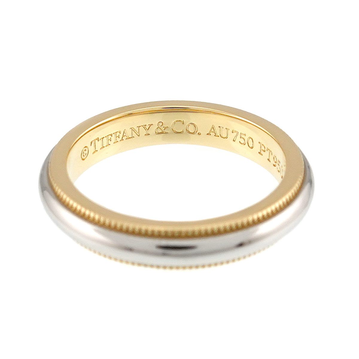 ティファニー TIFFANY&Co. ミルグレイン バンド 7号 リング プラチナ Pt K18 YG 750 指輪 Milgrain Band Ring 90326573 ティファニー TIFFANY&Co. ミルグレイン バンド 7号 リング プラチナ Pt K18 YG 750 指輪 Milgrain Band Ring 90326573