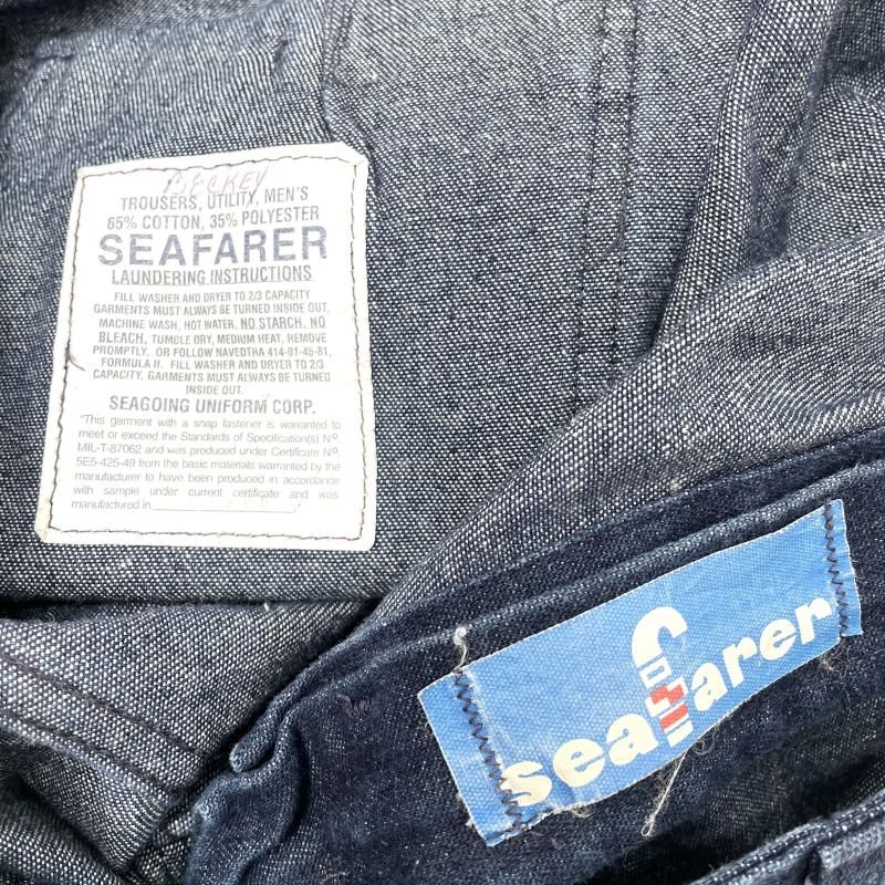 【中古】70s Seafarer U.S.NAVY sailor pants サイズ不明 インディゴ セーラーパンツ シーフェアラー[17]