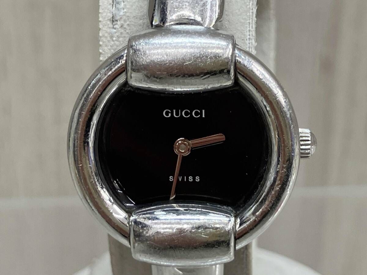 [現状品]GUCCI 1400L クォーツ ケースサイズ 2.4cm ベルト長さ 16cm バングルベルト リューズ異音／全体キズ