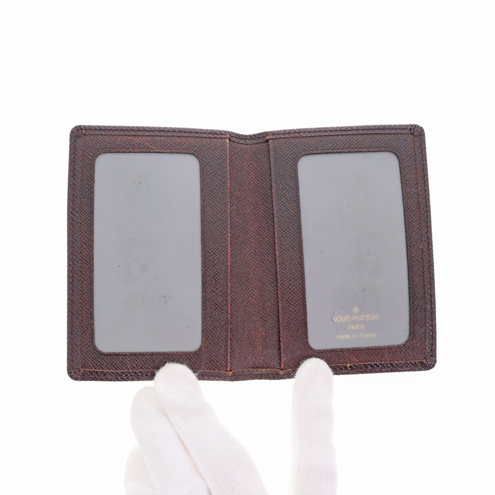 【中古】LOUIS VUITTON ルイヴィトン M30496 ポルト2カルト・ヴェルティカル タイガ レザー パスケース カードケース レディース メンズ ケース アカジュ ブラウン ブランド