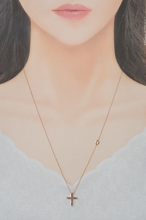 ダミアーニ ダイヤモンド Dサイド ネックレス K18ピンクゴールド Damiani クロス 十字架 透かし メンズ ユニセックス 中古 宝正 906841