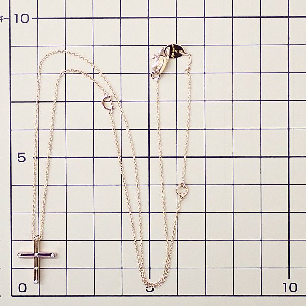 ダミアーニ ダイヤモンド Dサイド ネックレス K18ピンクゴールド Damiani クロス 十字架 透かし メンズ ユニセックス 中古 宝正 906841