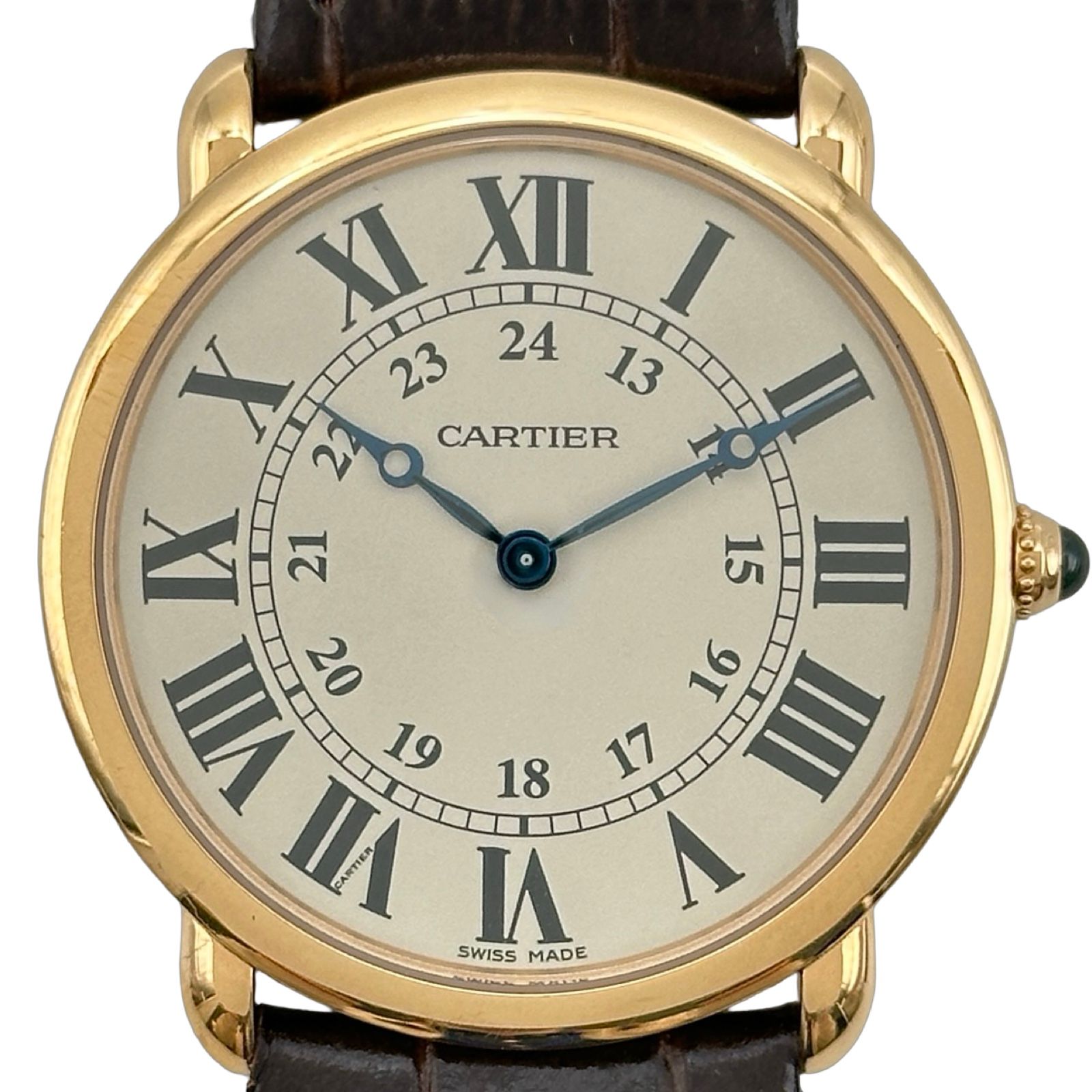 カルティエ Cartier ロンド ルイ カルティエ LM W6800251 シルバー ピンクゴールド 手巻き メンズ 腕時計