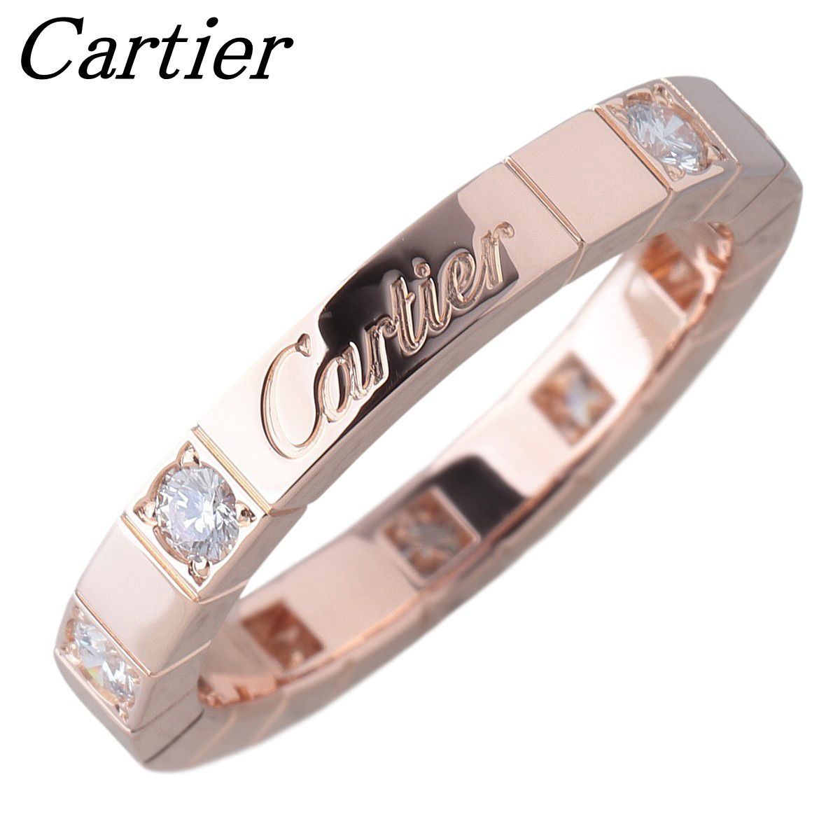 カルティエ ダイヤ リング ラニエール ハーフダイヤ #52 750PG 箱 新品仕上げ済 Cartier【26246】