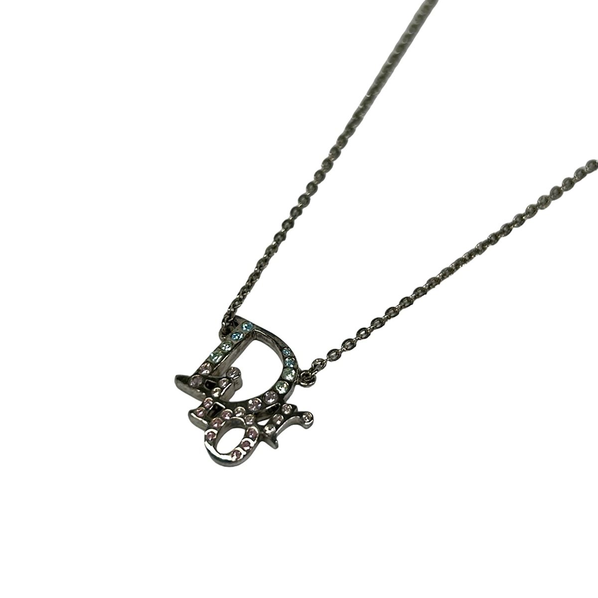 DIOR/ChristianDior(ディオール/クリスチャンディオール) ネックレス - シルバー×マルチ Diorモチーフ