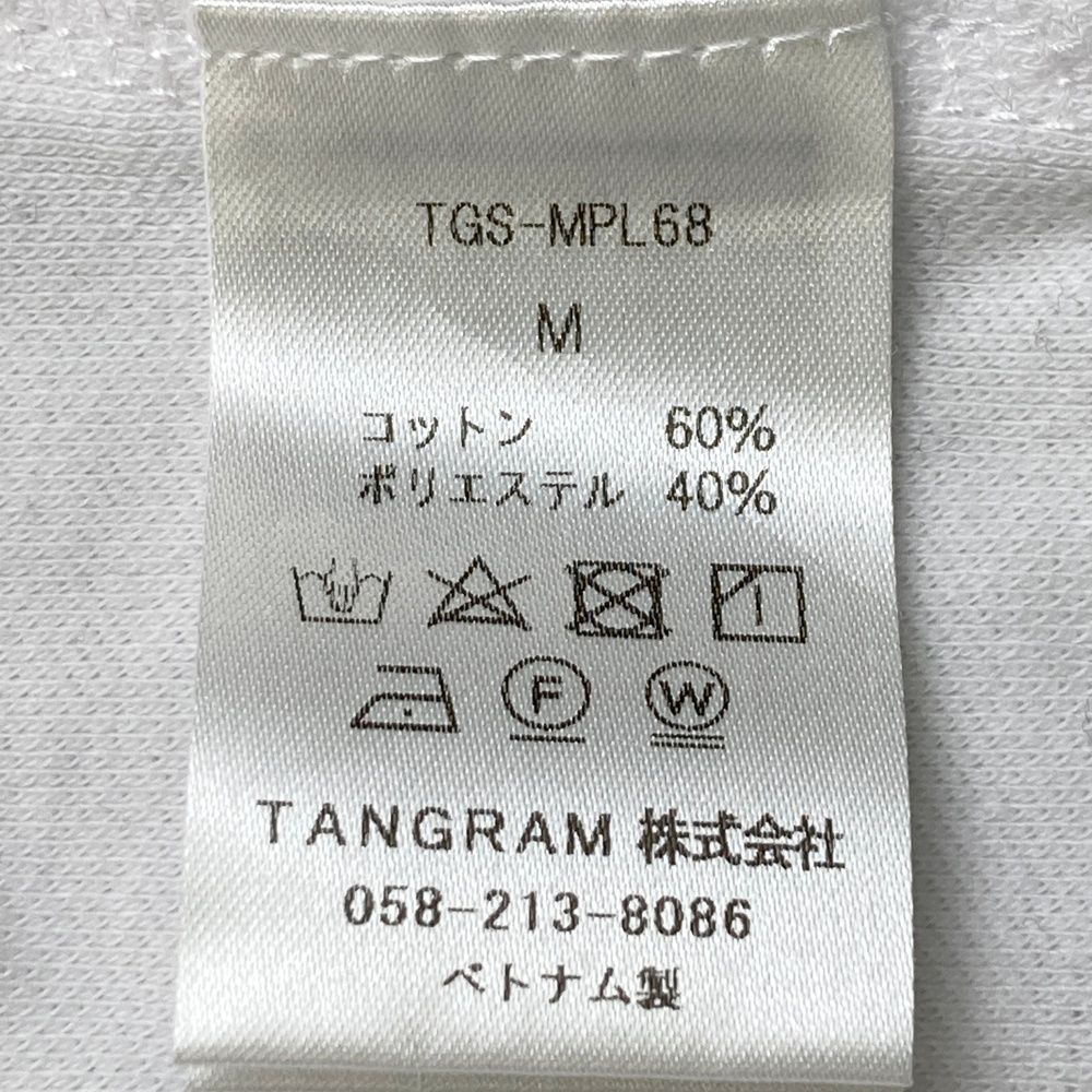 サイズ：M TANGRAM　タングラム ×VIOLA&ROSES 半袖ポロシャツ  ホワイト系 [240101575153] ゴルフウェア メンズ ストスト ゴルフ サイズ：M TANGRAM タングラム ×VIOLA&ROSES 半袖ポロシャツ