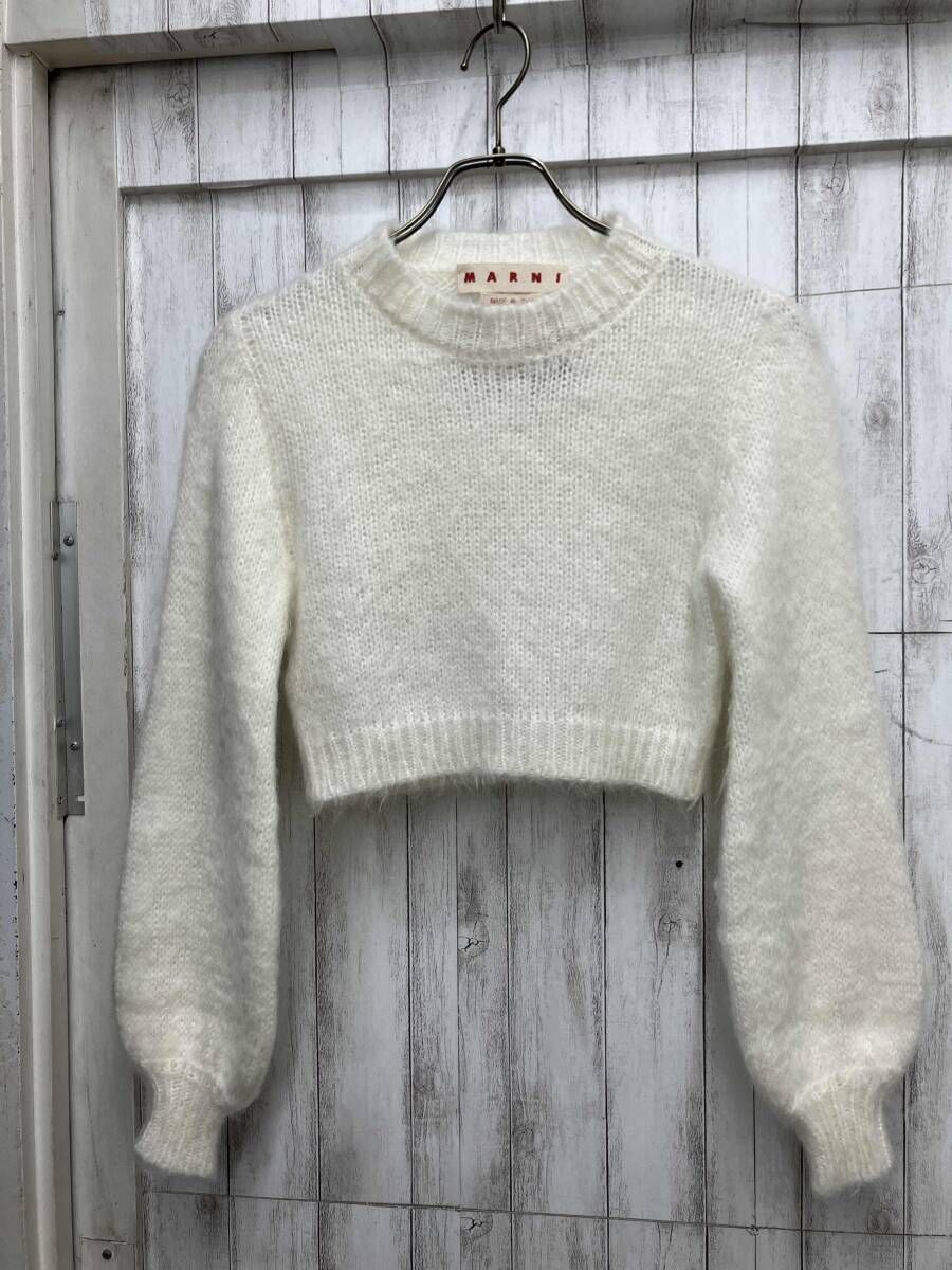 MARNI モヘヤトップス／白無地 /サイズ36