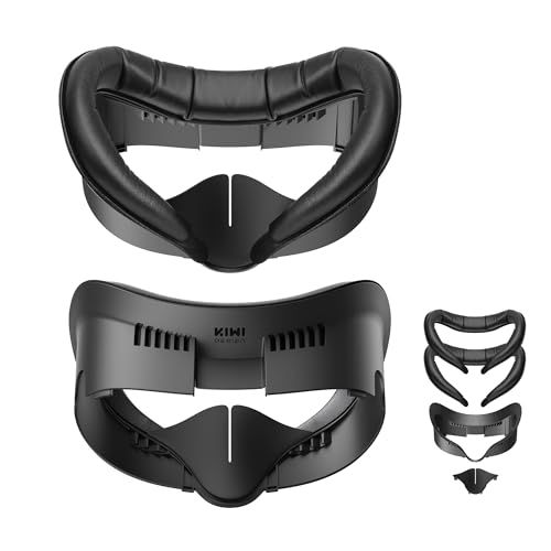 KIWI design Quest 3に対応 V3 フェイカバー めたくえすと３用 フェイスクッション PUレザー&低反発フォーム 光漏れ軽減 3Dノーズパッド 接顔部 フェイスパッド メタクエスト 3用 VRアクセサリー 快適 フィット感良 f1e7ce6b
