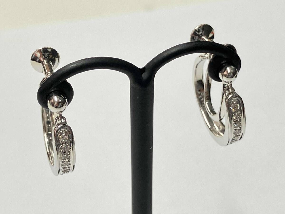 Pt900/ダイヤモンド/計0.20ct/7.9g/イヤリング/プラチナ