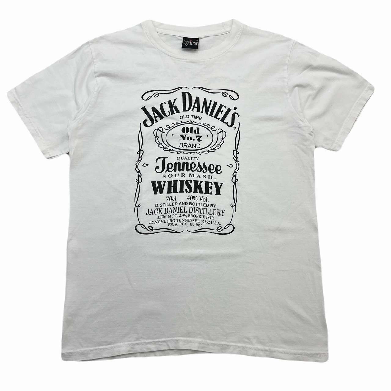 ジャックダニエル Tシャツ メンズ Lサイズ ホワイト 半袖 プリント 