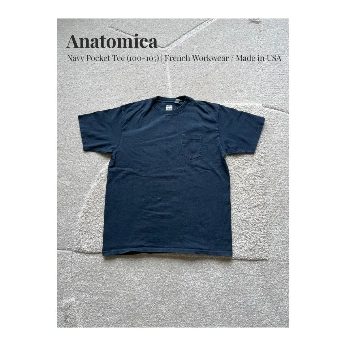 Anatomica ネイビー ポケットTシャツ (100-105)