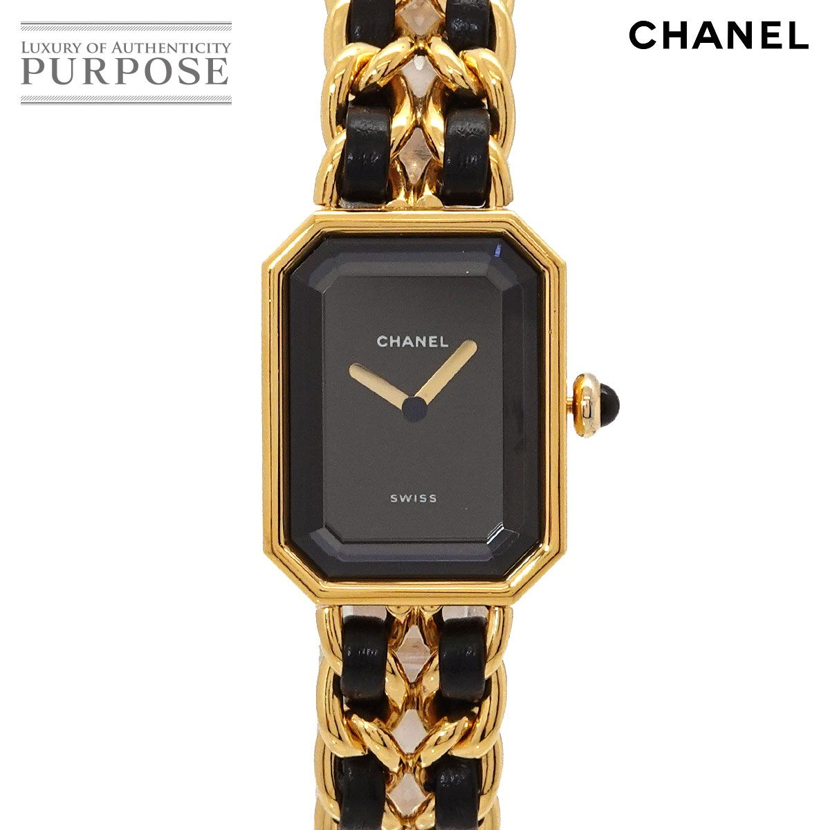 シャネル CHANEL プルミエール Lサイズ H0001 ヴィンテージ レディース 腕時計 ブラック ゴールド ウォッチ Premiere 90329938 90326034 188,000円