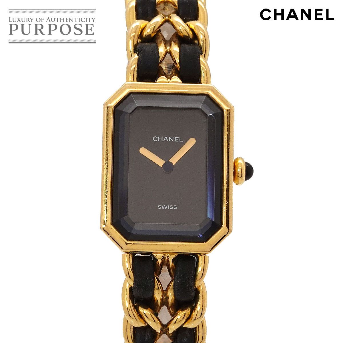 シャネル CHANEL プルミエール Mサイズ H0001 ヴィンテージ レディース 腕時計 ブラック ゴールド ウォッチ Premiere 90326382 173,000円