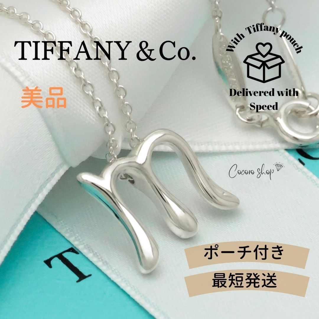 【美品】ティファニー TIFFANY&Co. ノーツ レター M イニシャル ネックレス AG925