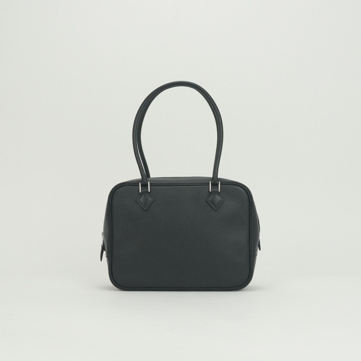 エルメス HERMES プリュム20 プリュム 20 プリュムミニ バッグ トートバッグ エプソン ノワール Noir ブラック Black 黒 シルバー金具 ハンドバッグ ヴォーエプソン