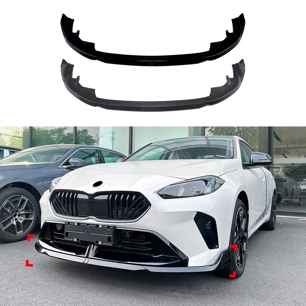 BMW 1シリーズ F70 2シリーズ F74 M Sport 2024年以降対応 フロントリップスポイラー フロントアンダースポイラー ABS製 ピアノブラック カーボン調 フロントバンパー下部装着 前まわりを引き締めるスポーティ外装パーツ ドレスアップ用