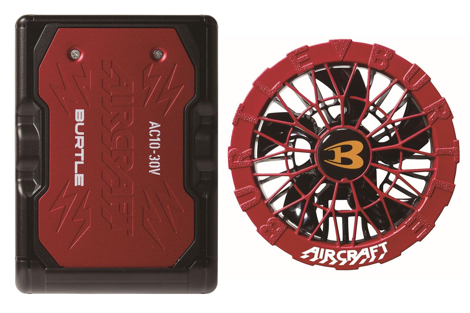 BURTLE バートル エアークラフト 2026年モデル 30Vメタリックレッドバッテリー+スパイダーレッドファンセット AC10 96+AC10 2 70 [メタリックレッド×スパイダーレッド]