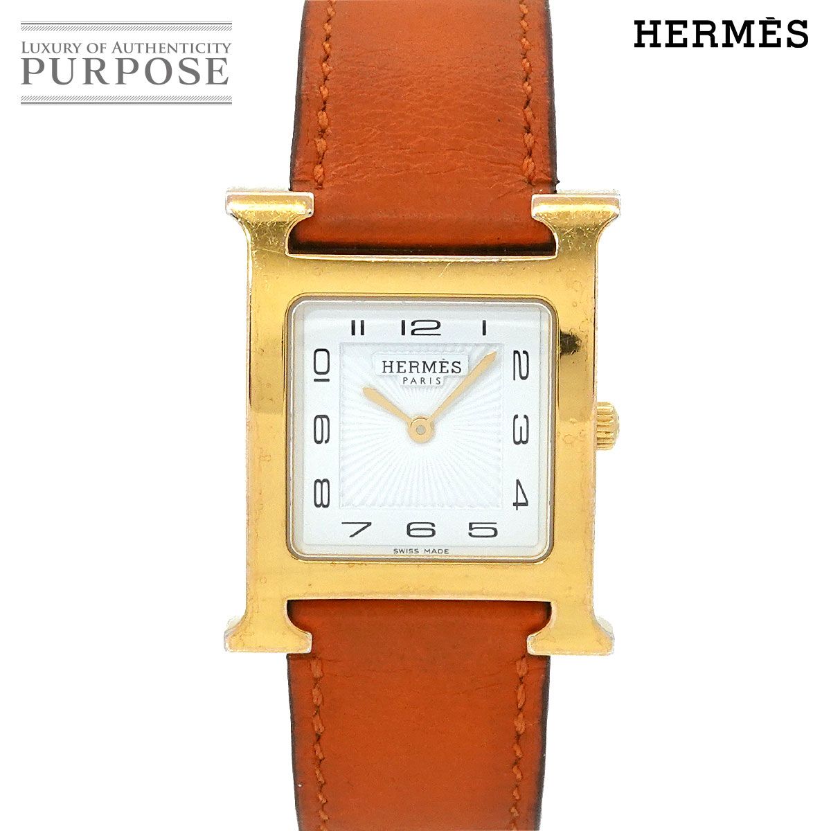 エルメス HERMES Hウォッチ HH1.501 メンズ 腕時計 ホワイト クォーツ ウォッチ H Watch 90329122