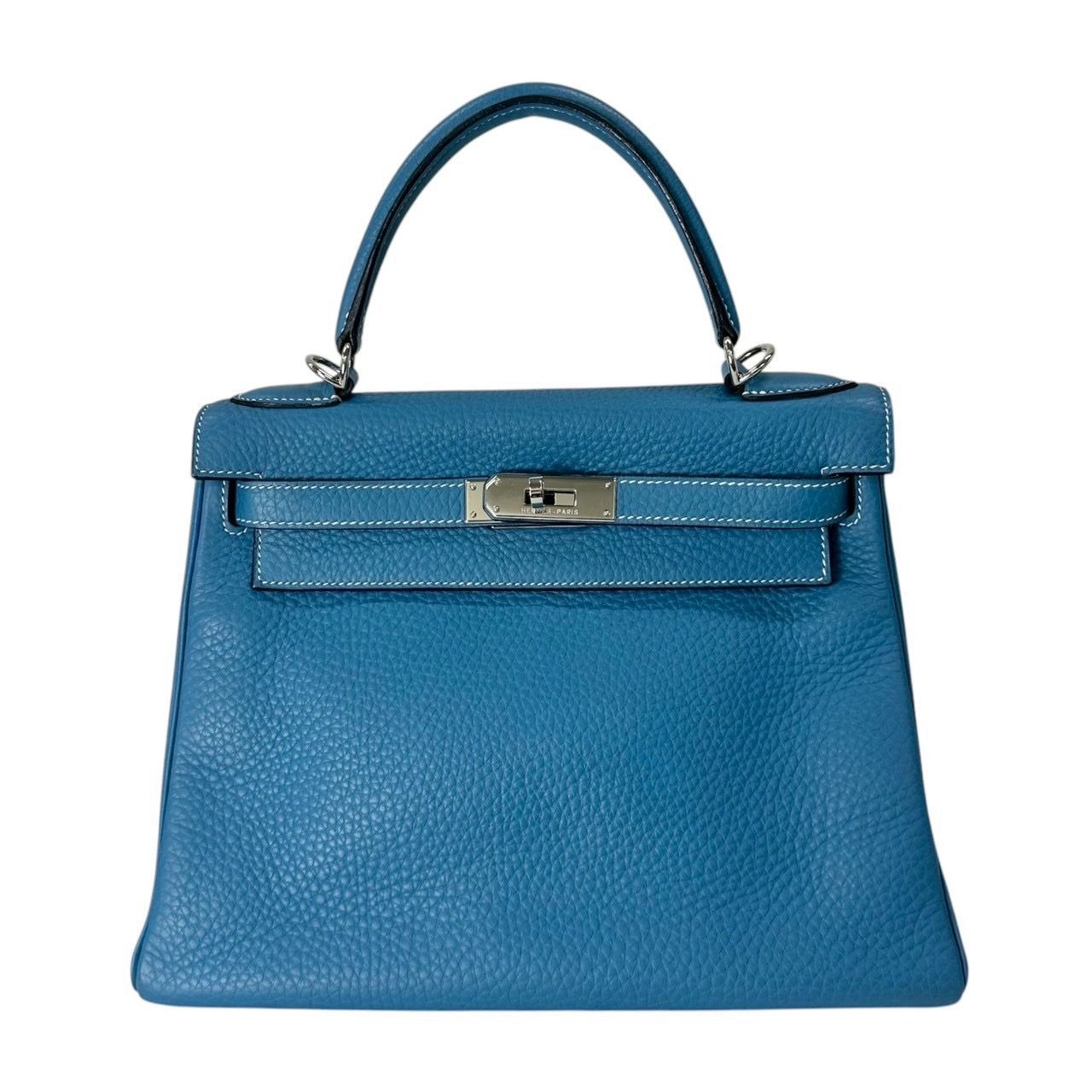 HERMES：エルメス　ケリー 28 トゴ ブルージーン SV金具 □J刻印