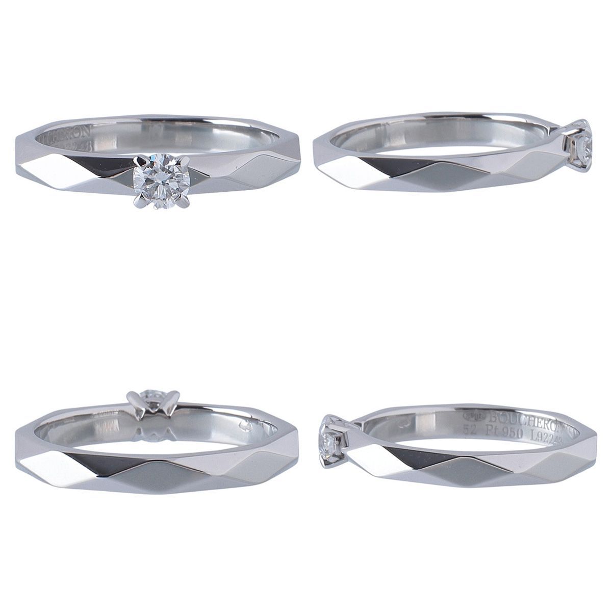 ブシュロン ファセット ソリテール リング ダイヤ0.20ct E-IF-3EX #52 