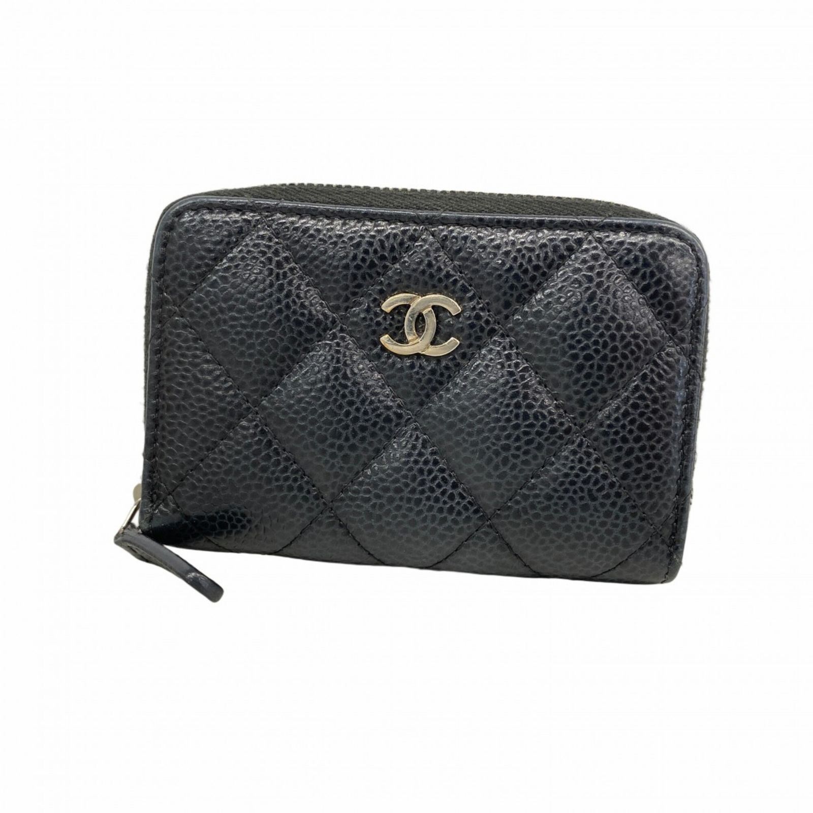 シャネル(Chanel) シャネル 財布・コインケース マトラッセ キャビアスキン ブラック レディース