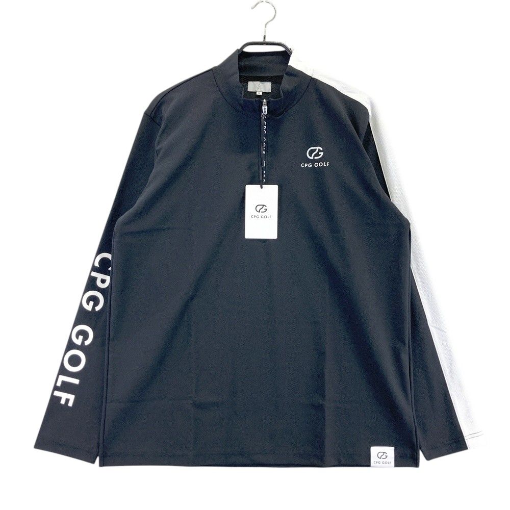 サイズ：5 CPG GOLF シーピージーゴルフ 2109-24104 長袖ハーフジップTシャツ ブラック系 [240101676593] ゴルフウェア メンズ ストスト