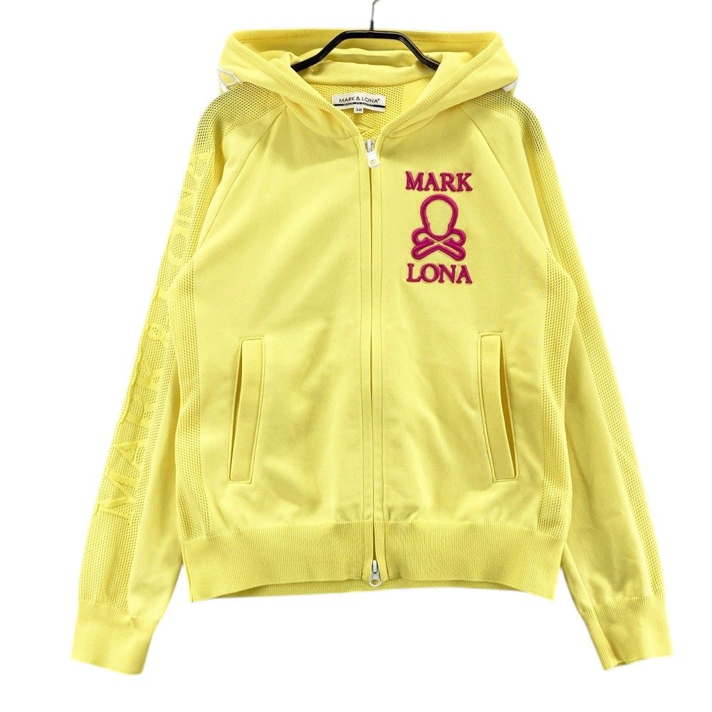 サイズ：38 MARK&LONA マークアンドロナ 2025年モデル フード付 ニット ジップジャケット イエロー系 [240101678675] ゴルフウェア レディース ストスト