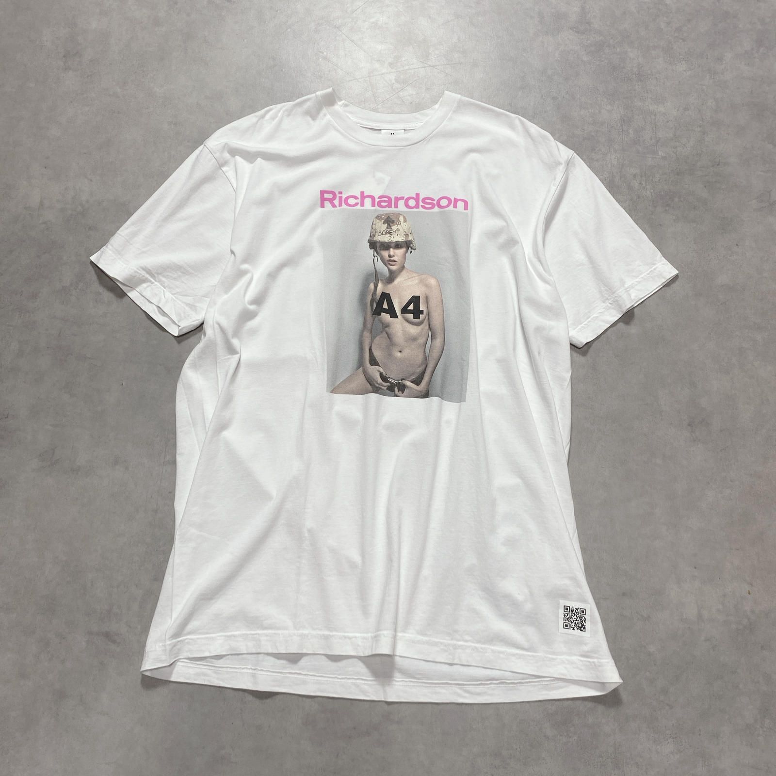 GQ5786◇Richardson : A4 Tシャツ◇XL◇白 リチャードソン 半袖 フォト 