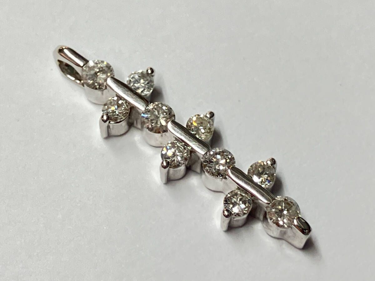 K18WG／ダイヤモンド／ D0.53ct／1.8g／トップ／ホワイトゴールド