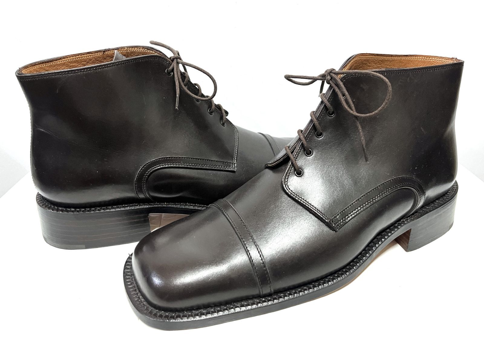 ■UK9(27.5cm)◆90s ヴィンテージ デッドストック フランス製 Paraboot｜パラブーツ スクエアトゥ チャッカブーツ KWY