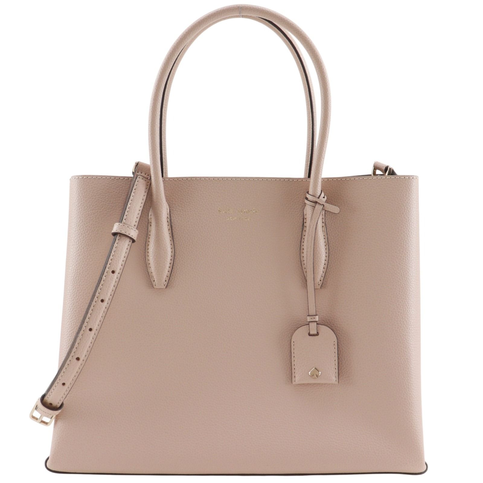 【Kate Spade】ケイトスペード エヴァ ミディアム サッチェル 2WAYショルダー レザー ベージュ レディース トートバッグ