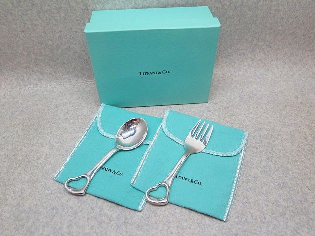 TIFFANY&Co. ティファニー ベビーカトラリー フォーク&スプーンセット シルバー ハート