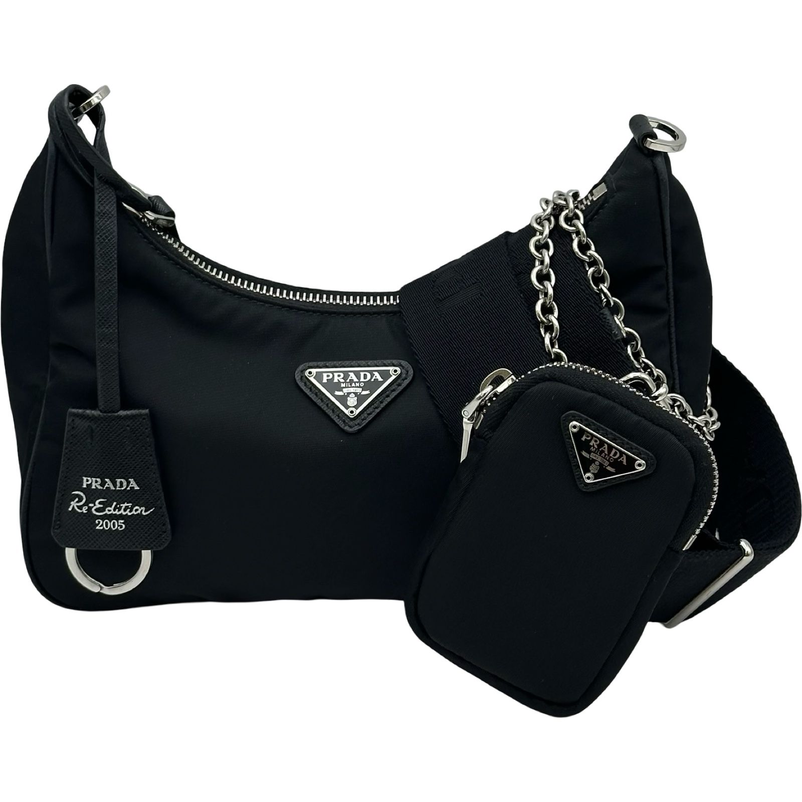 プラダ PRADA Re-Edition2005 ショルダーバッグ 1BH204 ブラック ナイロン レディース ショルダーバッグ