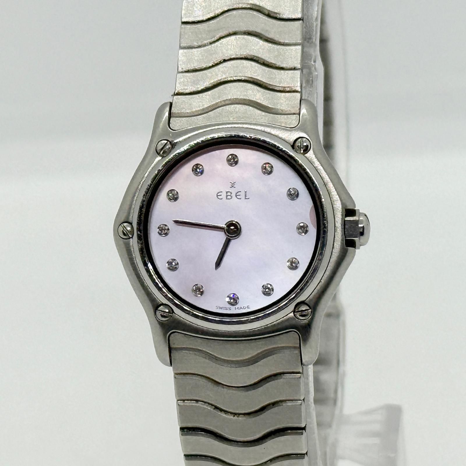 EBEL エベル ピンクシェル 11553965 QZ レディース 12Pダイヤ 腕時計 稼働品