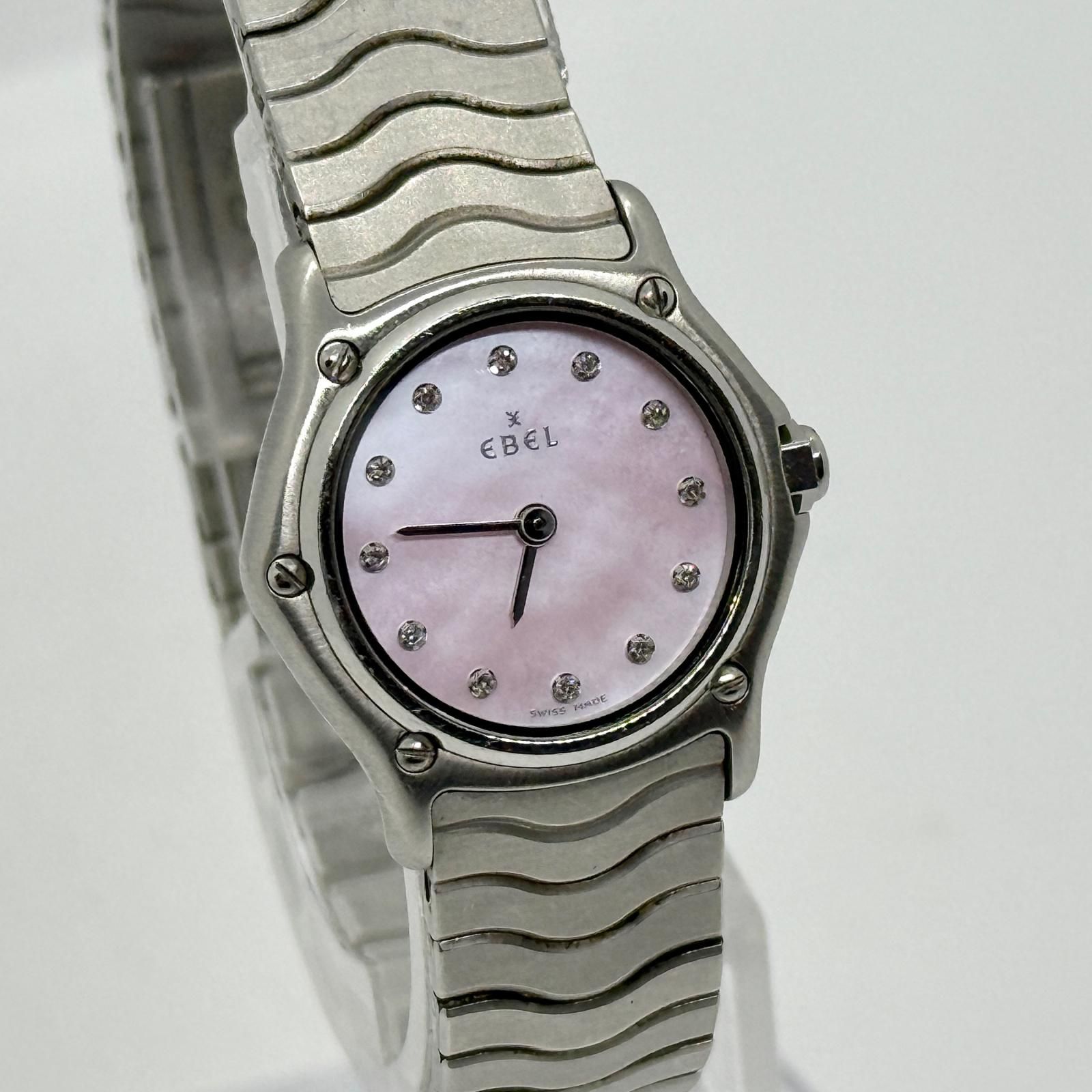 EBEL エベル ピンクシェル 11553965 QZ レディース 12Pダイヤ 腕時計 