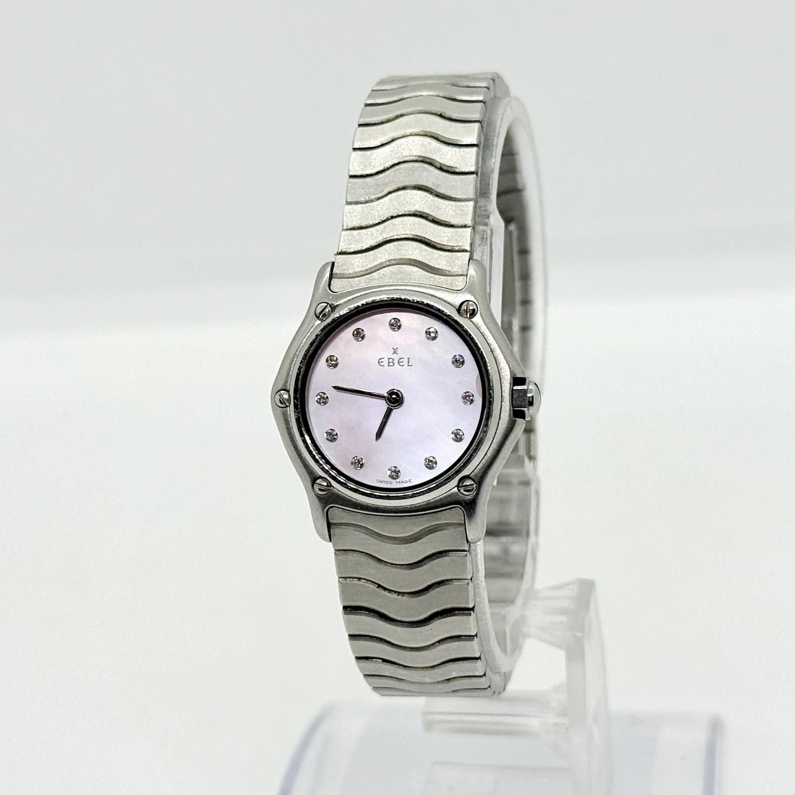 EBEL エベル ピンクシェル 11553965 QZ レディース 12Pダイヤ 腕時計