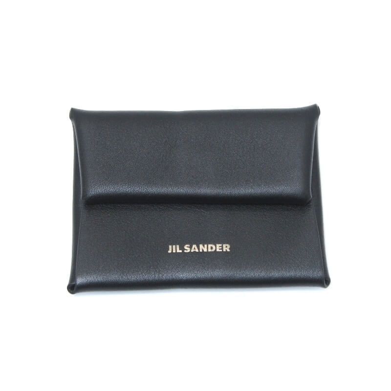美品 JIL SANDER ジルサンダー 小銭入れ J26UI0004 FOLDED MINI PURSE コインケース ブラック 黒 28012722