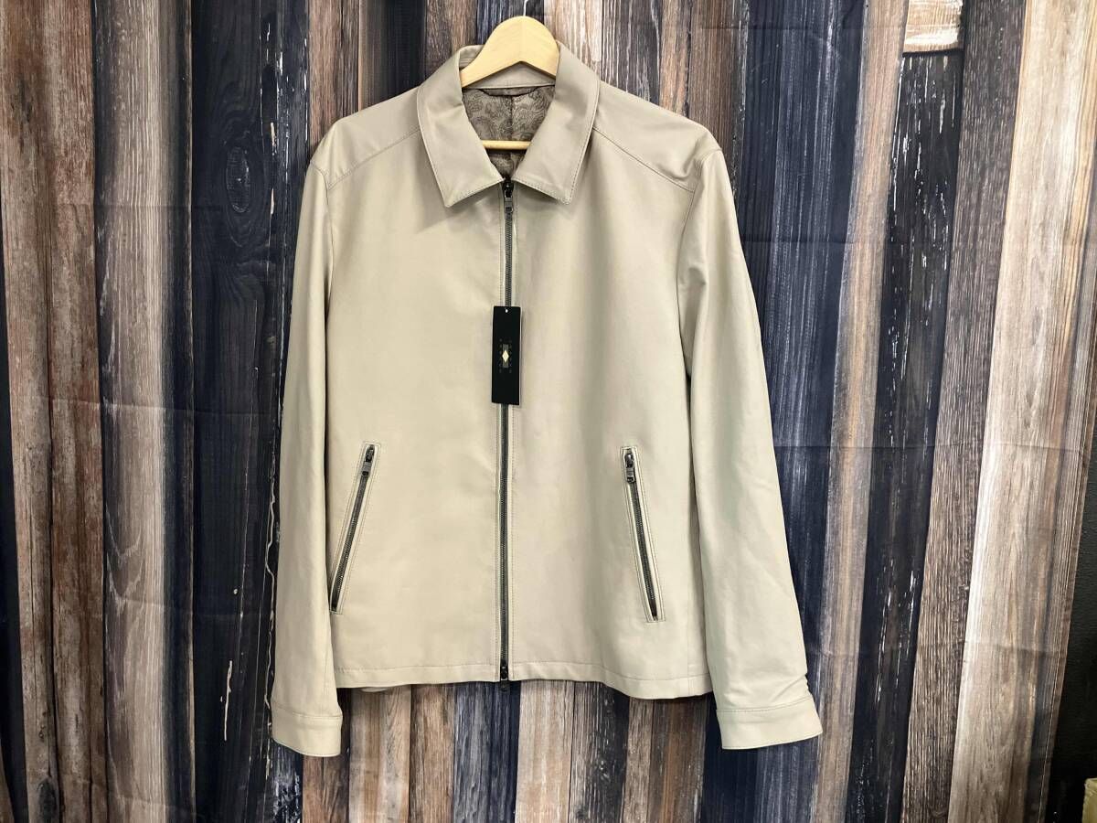 [タグ付き] JOSEPH ABBOUD ジップアップレザージャケット シングルライダース Lサイズ