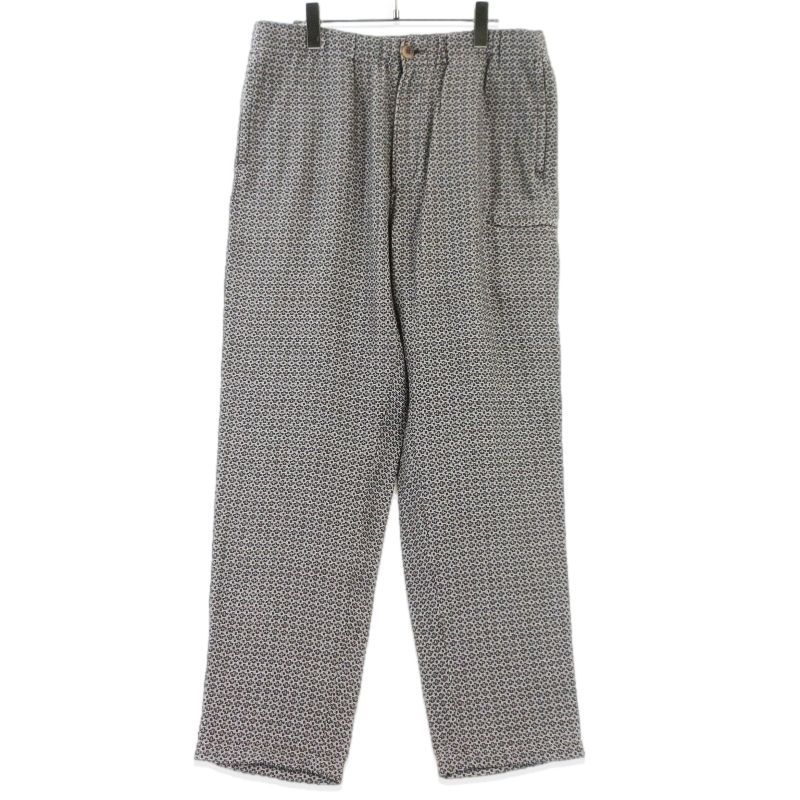 ENGINEERED GARMENTS エンジニアドガーメンツ イージーパンツ Drawstring Pant Basketweave Cross Dobby 総柄 ブラウン M 99001055