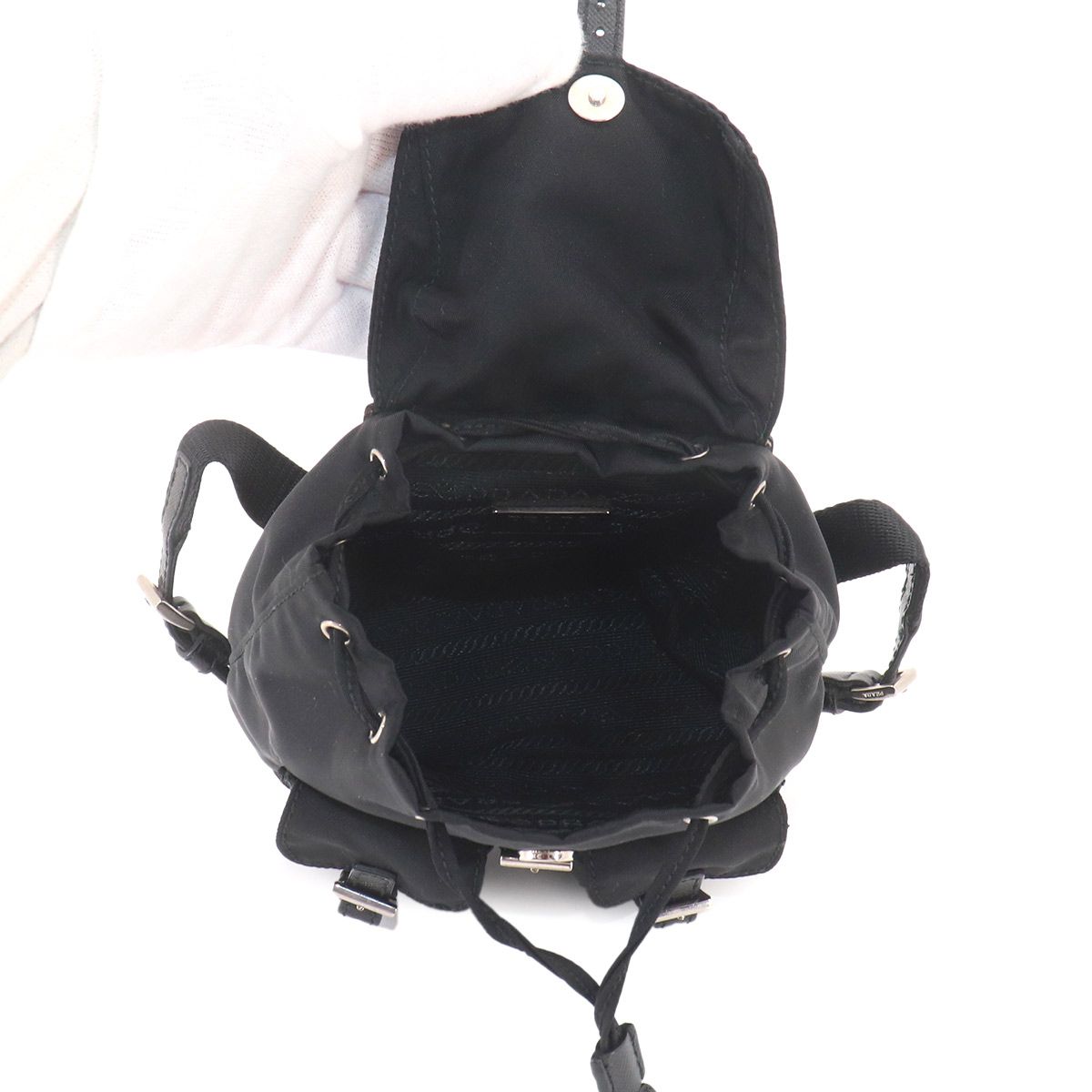 新品同様 プラダ PRADA ミニ チェーン ショルダー バッグ ナイロン