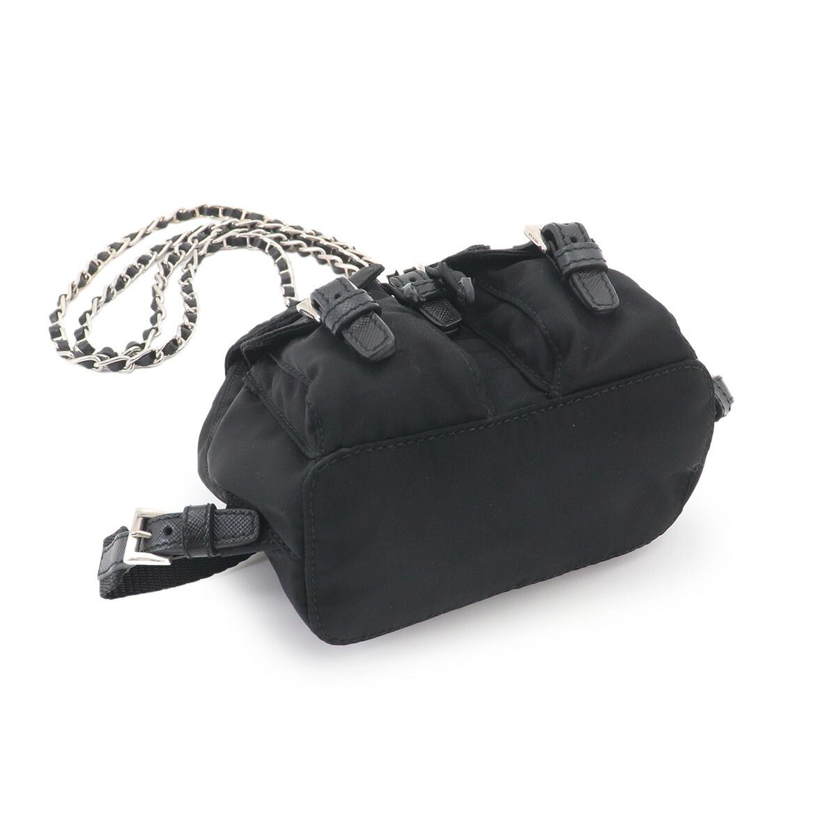 新品同様 プラダ PRADA ミニ チェーン ショルダー バッグ ナイロン