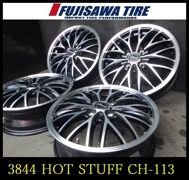 【3844】B送料無料 ▲HOT STUFF Chronus CH-113▲15x4.5J 4穴 100 +45▲4本 26103389
