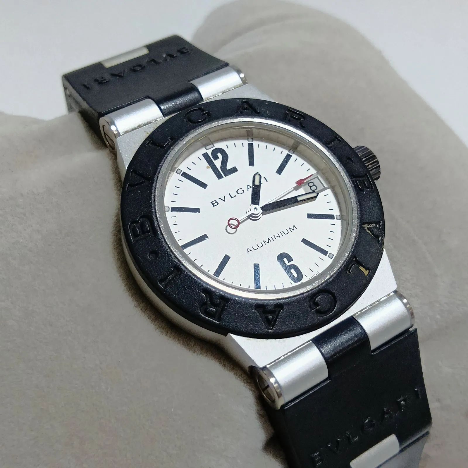 BVLGARI アルミニウム　AL32TA ボーイズ　デイト　付属品有り BVLGARI - BVLGARI アルミニウム AL32TA ボーイズ デイト 付属品