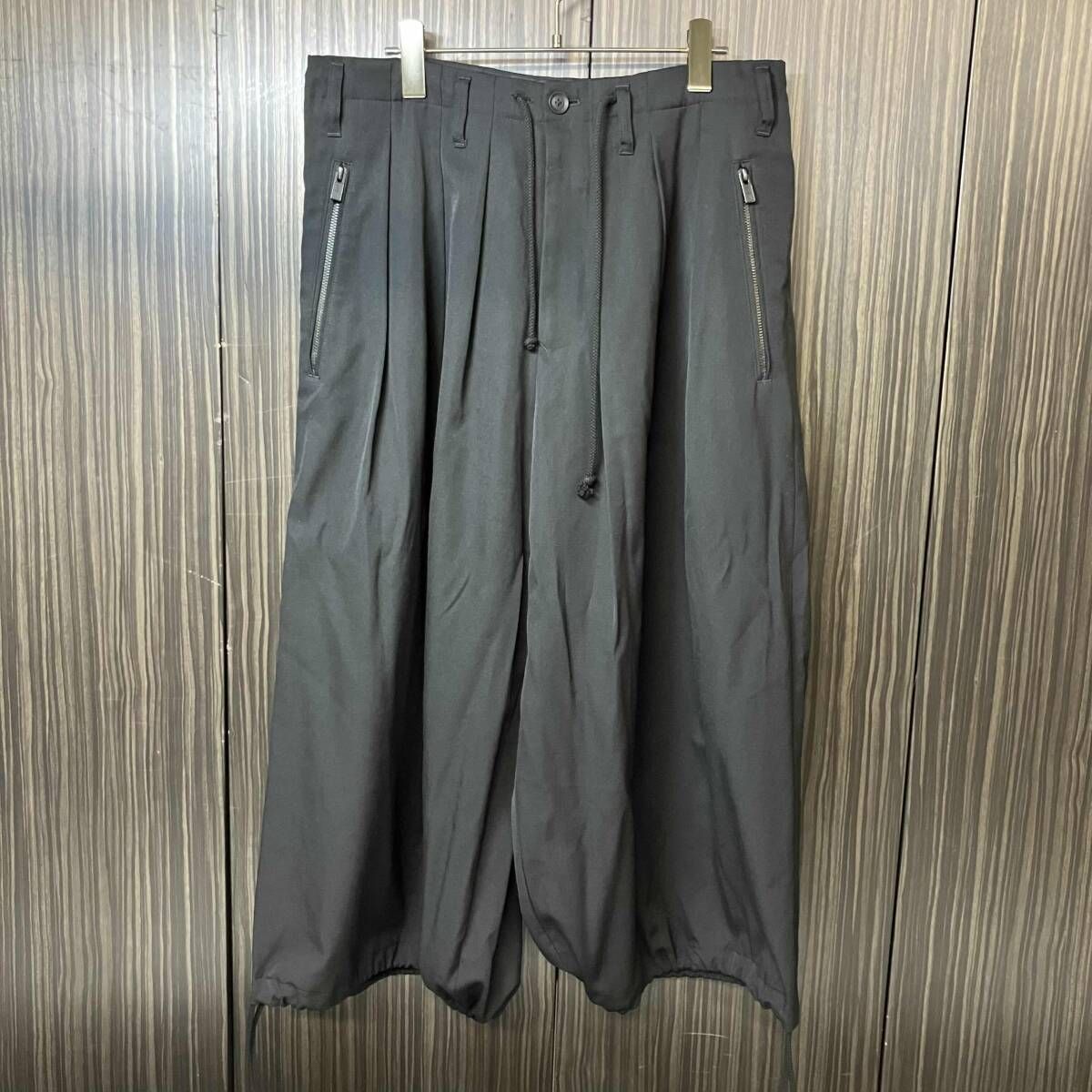 YOUJI YAMAMOTO POUR HOMME 綿パン Zip BALLOON PANTS バルーンパンツ サイズ2 ブラック HD-P13-100 ヨウジヤマモトプールオム