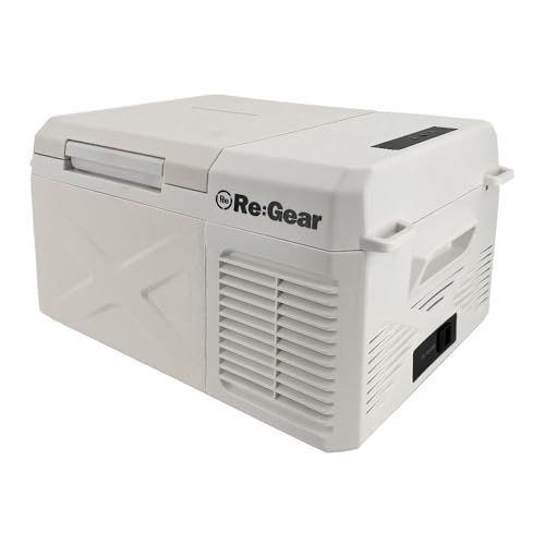 Re:Gear ポータブル冷蔵庫 車載冷蔵庫 -20℃ 小型 ミニ 12v 24v トラック クルーザー ポータブル アウトドア キャンプ 家庭 ACコード 100V DC シガーソケット 9L ホワイトkoe